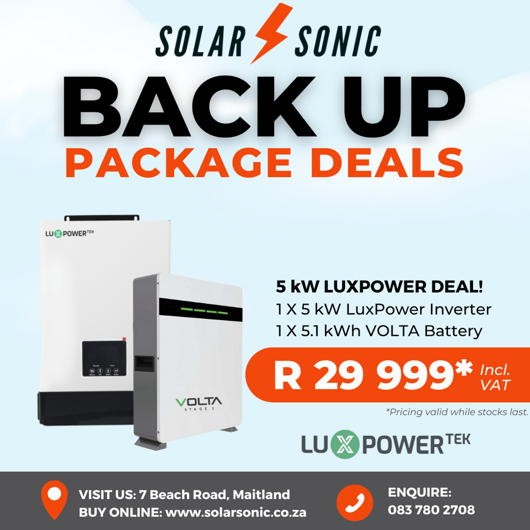 5 kW LUX Power Inverter + Volta Battery Package Deal