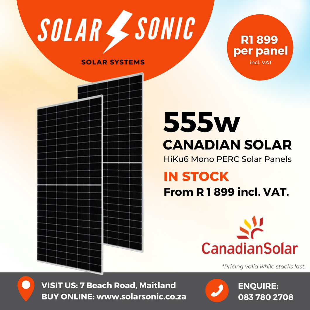 555w Canadian Solar - HiKU6 Mono PERC Solar Panels