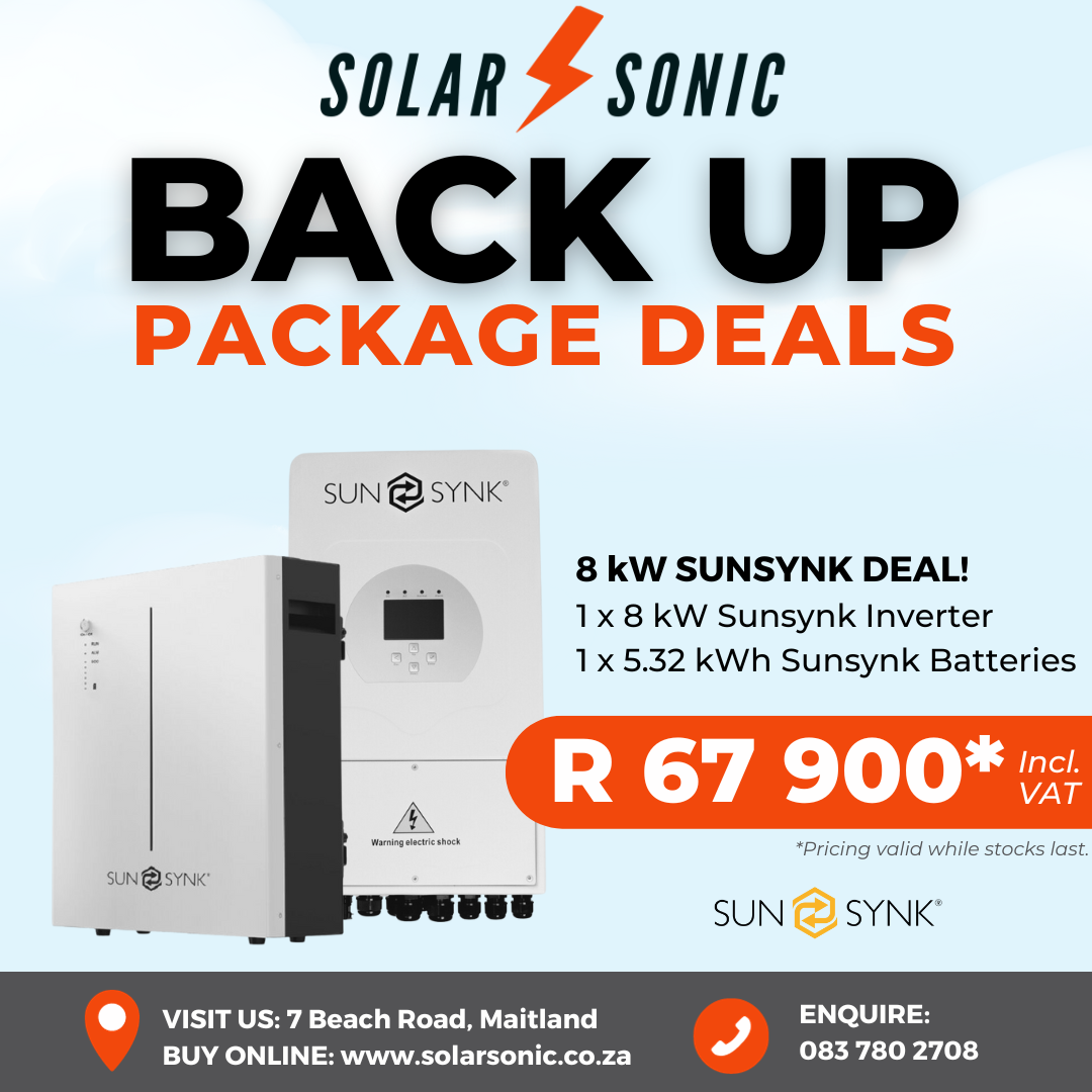 8 kW Battery and Inverter package - Cape Town – Solar Sonic (PTY) LTD